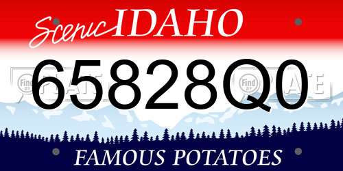 65828Q0 Idaho License Plate