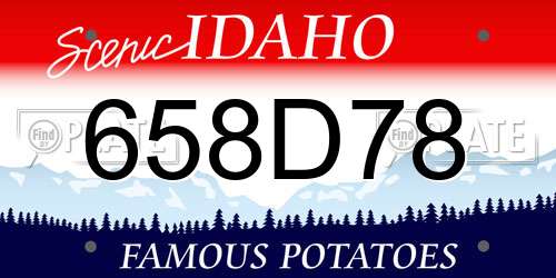 658D78 Idaho License Plate