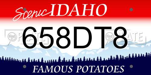 658DT8 Idaho License Plate