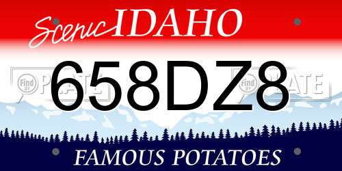 658DZ8 Idaho License Plate