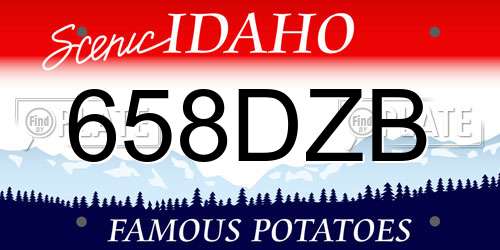 658DZB Idaho License Plate
