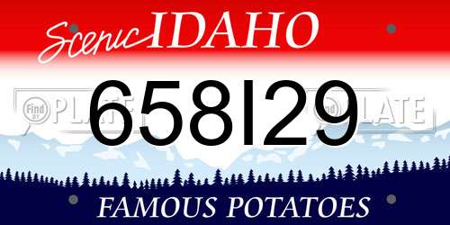 658I29 Idaho License Plate