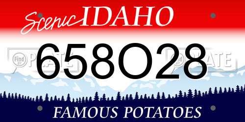 658O28 Idaho License Plate