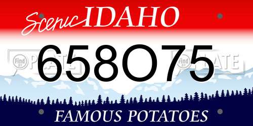 658O75 Idaho License Plate