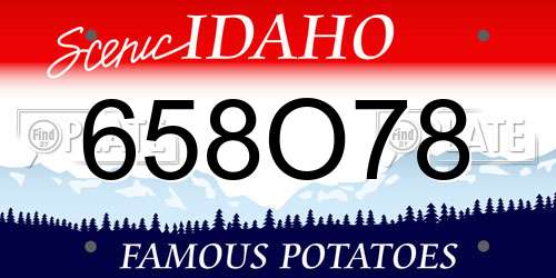 658O78 Idaho License Plate
