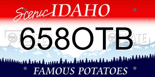 658OTB Idaho License Plate