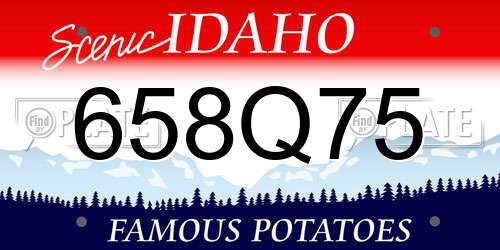 658Q75 Idaho License Plate