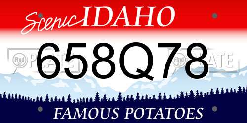 658Q78 Idaho License Plate