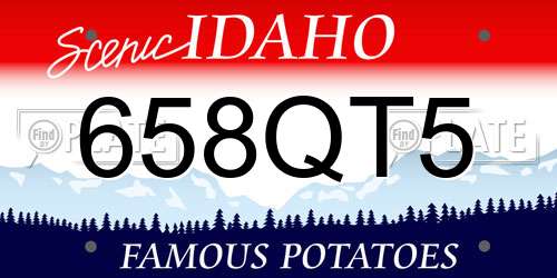 658QT5 Idaho License Plate