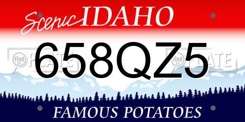 658QZ5 Idaho License Plate