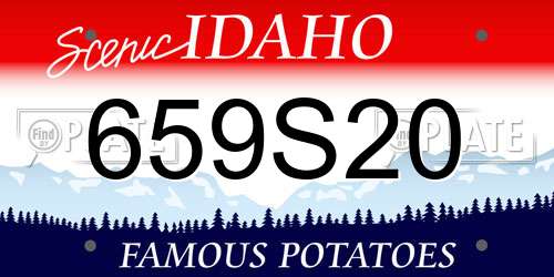 659S20 Idaho License Plate