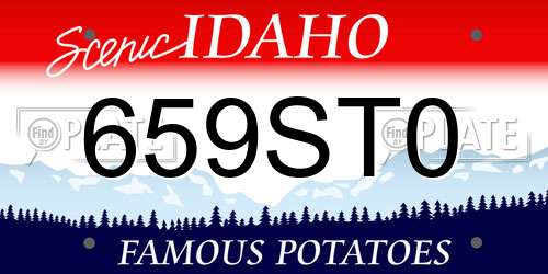 659ST0 Idaho License Plate