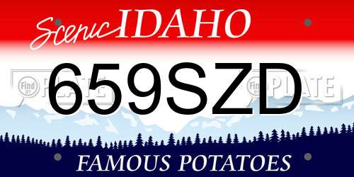 659SZD Idaho License Plate