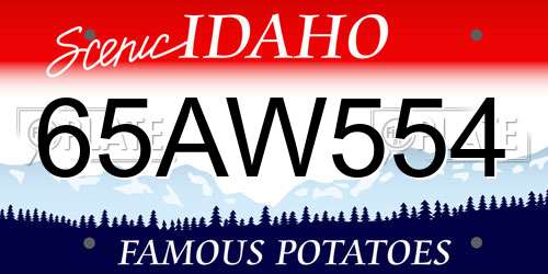 65AW554 Idaho License Plate