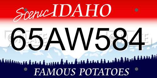 65AW584 Idaho License Plate