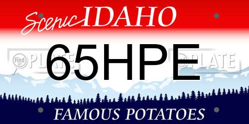 65HPE Idaho License Plate