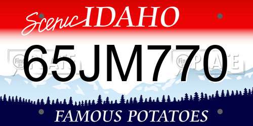 65JM770 Idaho License Plate