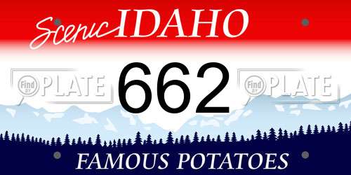 662 Idaho License Plate