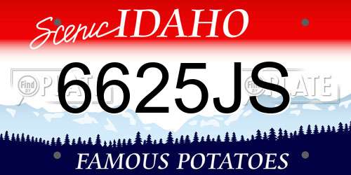 6625JS Idaho License Plate