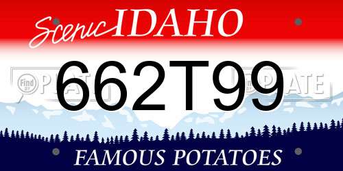 662T99 Idaho License Plate