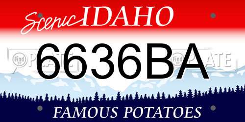 6636BA Idaho License Plate