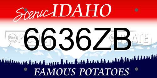 6636ZB Idaho License Plate