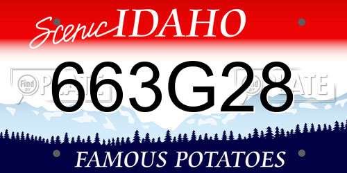 663G28 Idaho License Plate