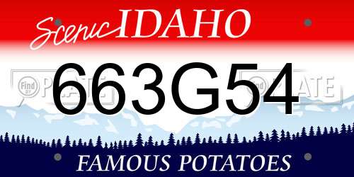 663G54 Idaho License Plate