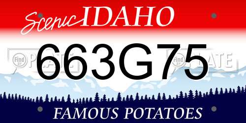 663G75 Idaho License Plate