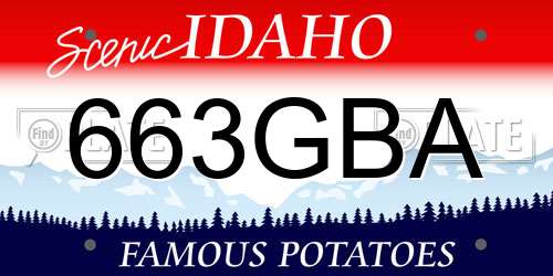 663GBA Idaho License Plate