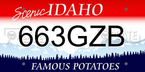 663GZB Idaho License Plate