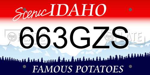 663GZS Idaho License Plate