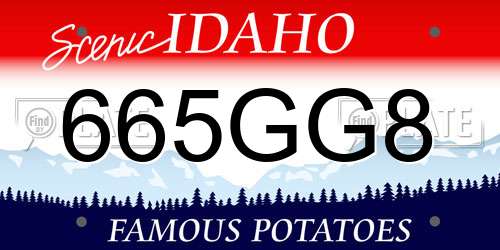 665GG8 Idaho License Plate