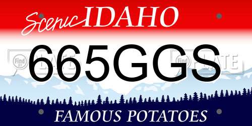 665GGS Idaho License Plate
