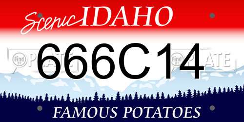 666C14 Idaho License Plate