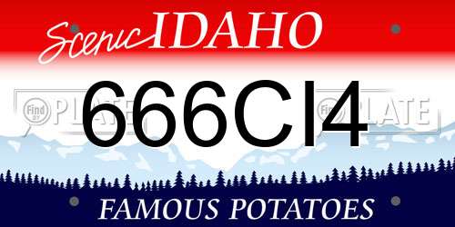 666CI4 Idaho License Plate