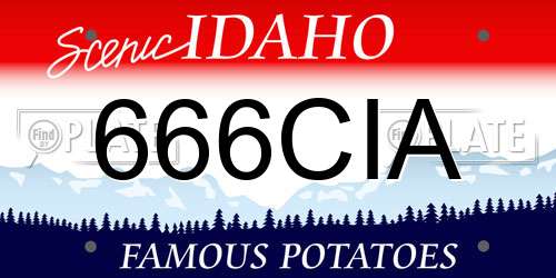 666CIA Idaho License Plate