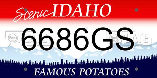 6686GS Idaho License Plate