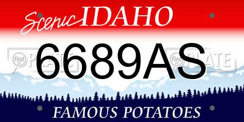 6689AS Idaho License Plate