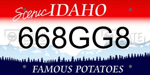 668GG8 Idaho License Plate