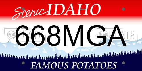 668MGA Idaho License Plate