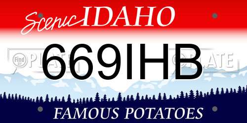 669IHB Idaho License Plate