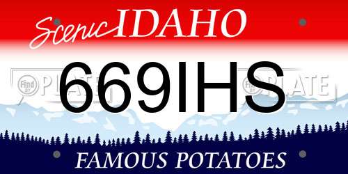 669IHS Idaho License Plate