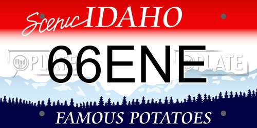 66ENE Idaho License Plate