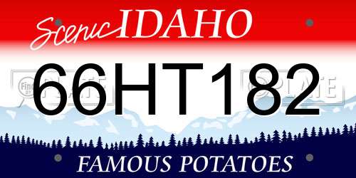 66HT182 Idaho License Plate