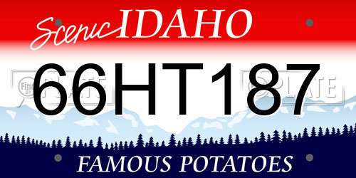 66HT187 Idaho License Plate