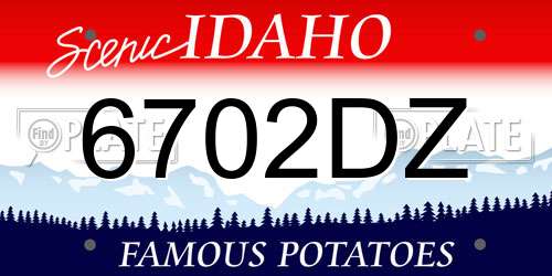 6702DZ Idaho License Plate
