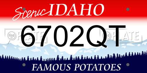 6702QT Idaho License Plate
