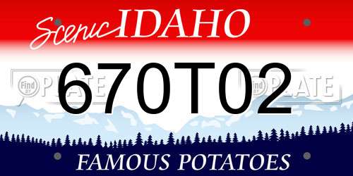 670T02 Idaho License Plate