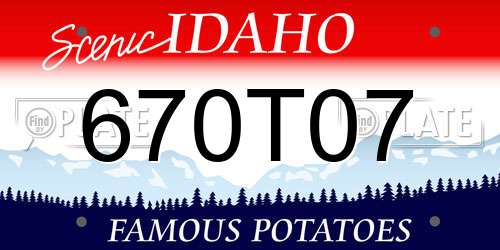 670T07 Idaho License Plate